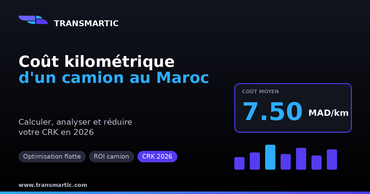 Coût kilométrique d'un camion au Maroc : comment le calculer et le réduire en 2026