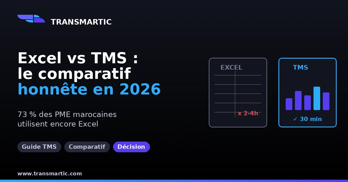 Excel vs TMS : comparatif honnête pour PME transport au Maroc (2026)