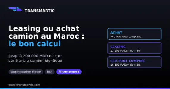 Leasing ou achat camion au Maroc : comparatif complet pour PME transport (2026)
