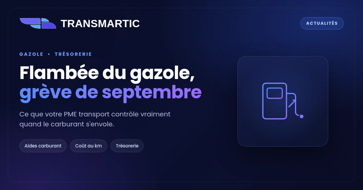 Flambée du gazole et grève du 14 septembre : comment votre PME transport protège sa trésorerie